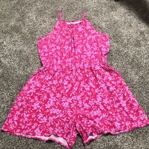 Pink floral romper